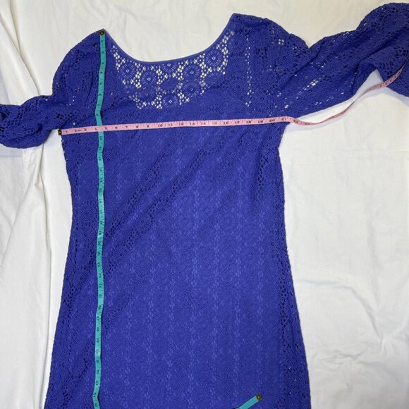 Lilly Pulitzer Topanga Dress Iris Blue Breakers Crochet Lace XL NWOT - Picture 12 of 14